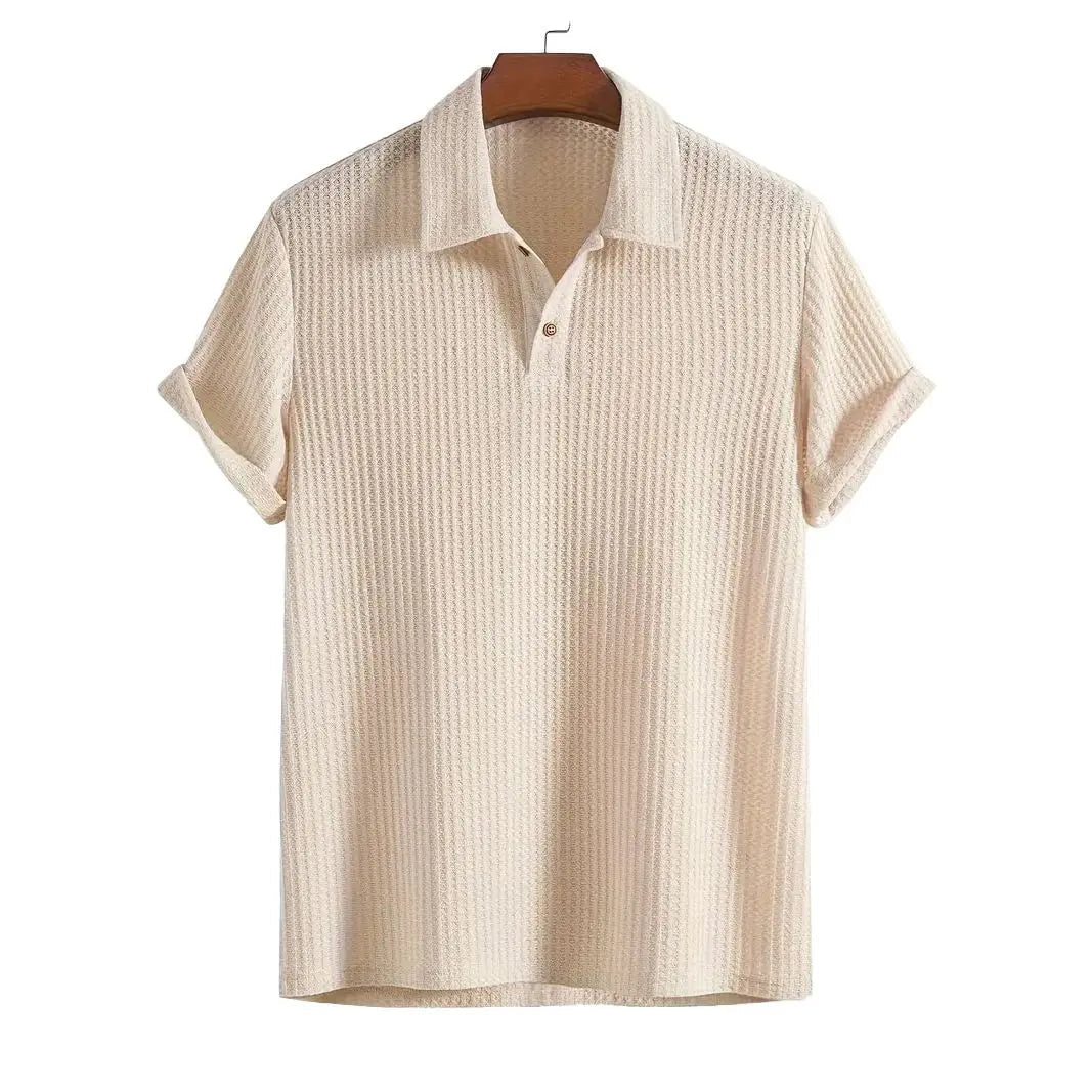 Men's Lightweight Waffle-Knit Polo Shirt | Classic Everyday Comfort Fit 2