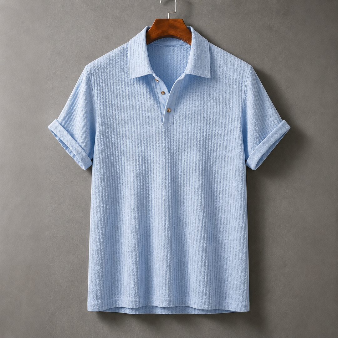 Men's Lightweight Waffle-Knit Polo Shirt | Classic Everyday Comfort Fit 3