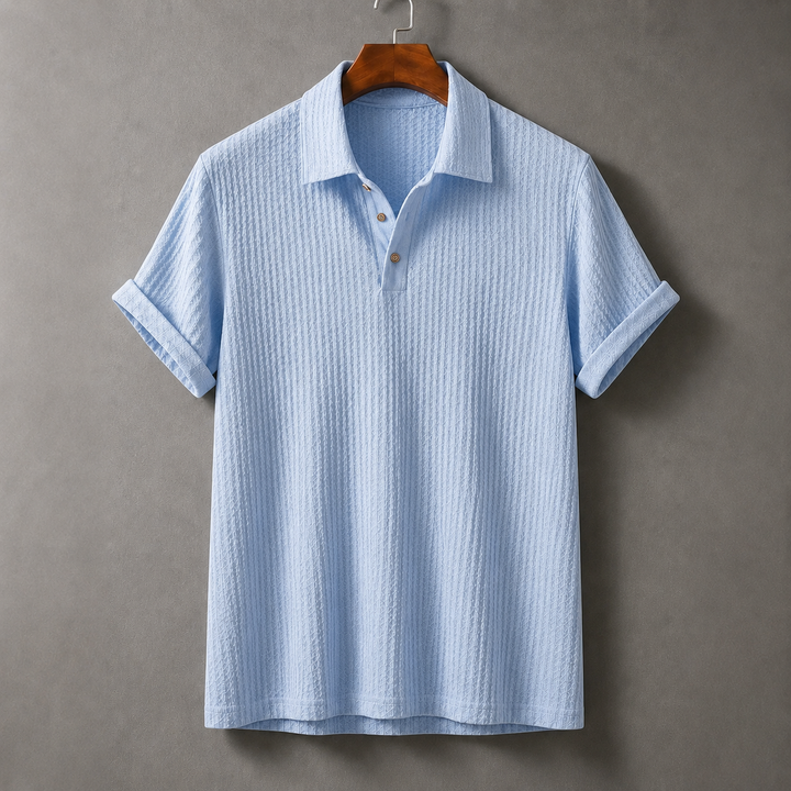 Men's Lightweight Waffle-Knit Polo Shirt | Classic Everyday Comfort Fit 3