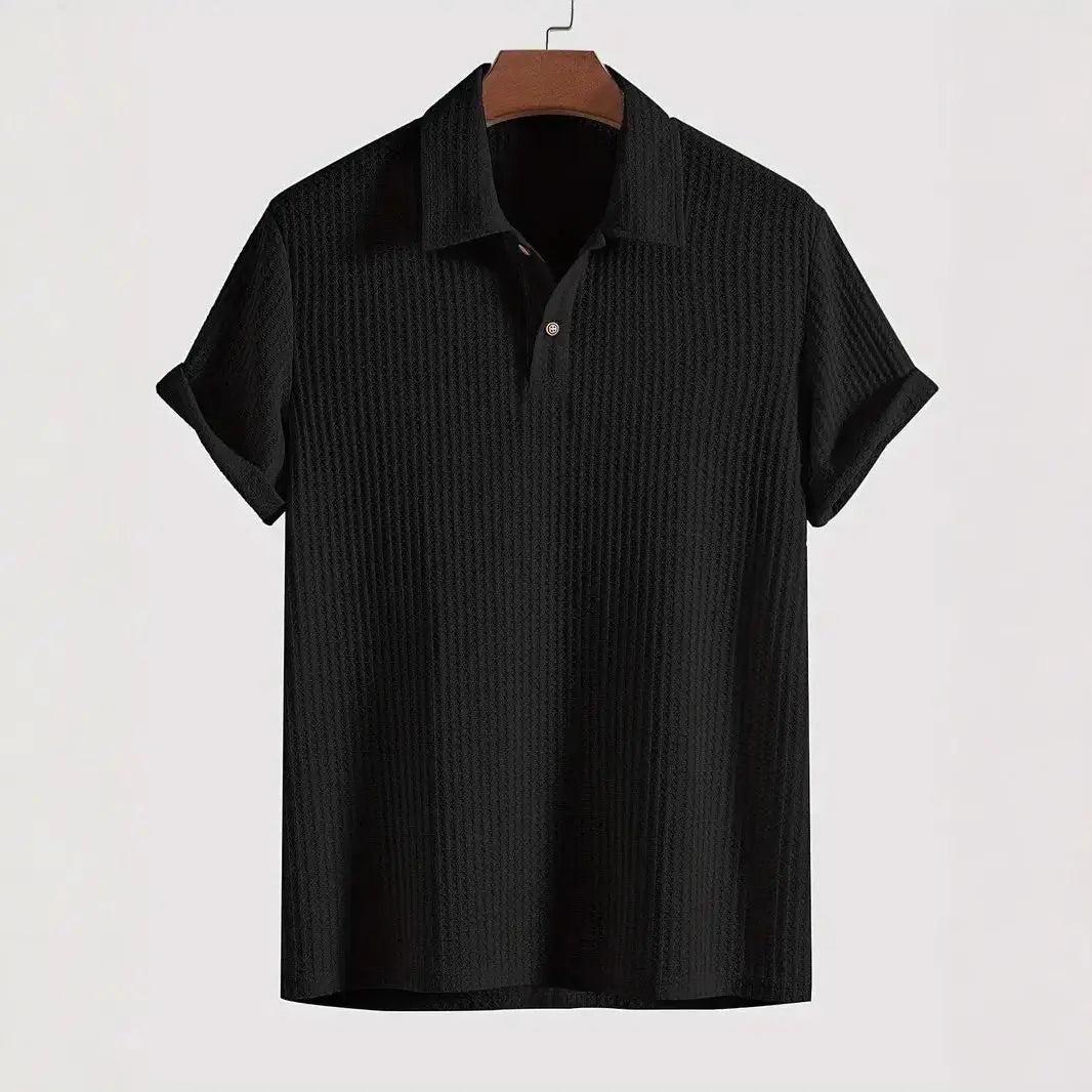 Men's Lightweight Waffle-Knit Polo Shirt | Classic Everyday Comfort Fit 6