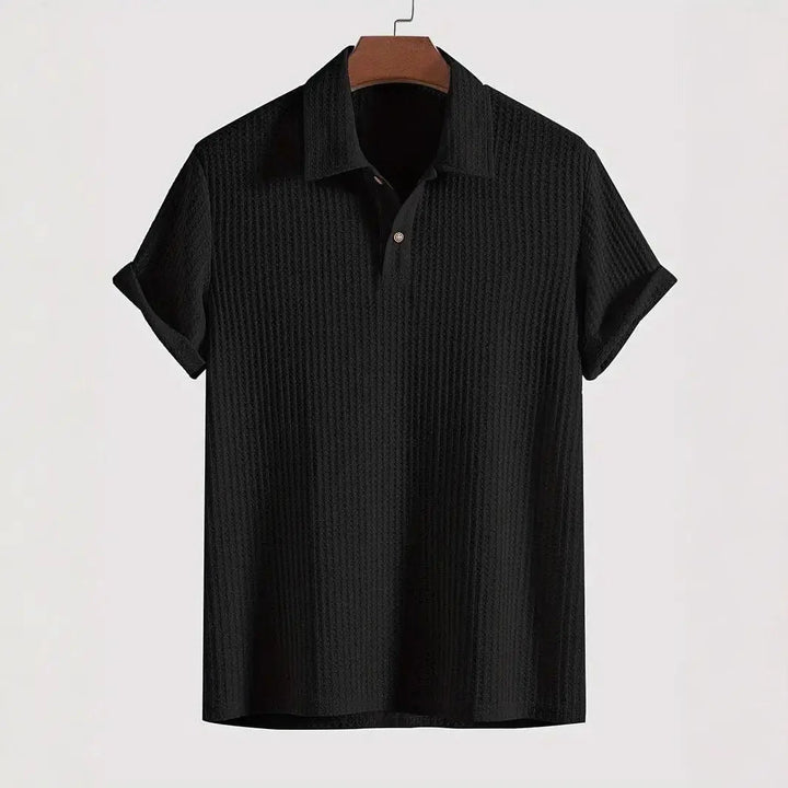 Men's Lightweight Waffle-Knit Polo Shirt | Classic Everyday Comfort Fit 6