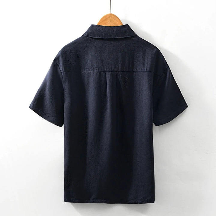 Men's Linen Blend Short Sleeve Polo Shirt | Breathable Casual Summer Essential 5