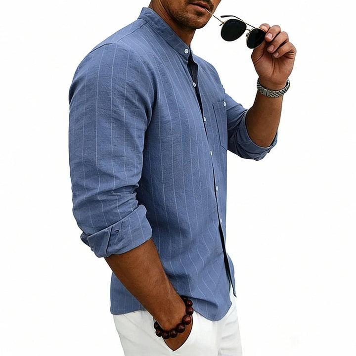 Men's Linen Button-Up Shirt | Lightweight Breathable Spring Essential 4