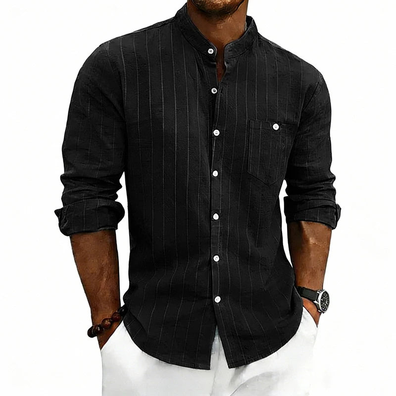 Men's Linen Button-Up Shirt | Lightweight Breathable Spring Essential 8