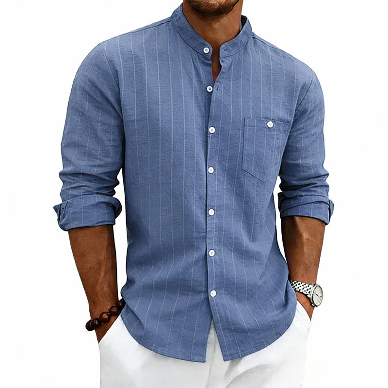 Men's Linen Button-Up Shirt | Lightweight Breathable Spring Essential 9