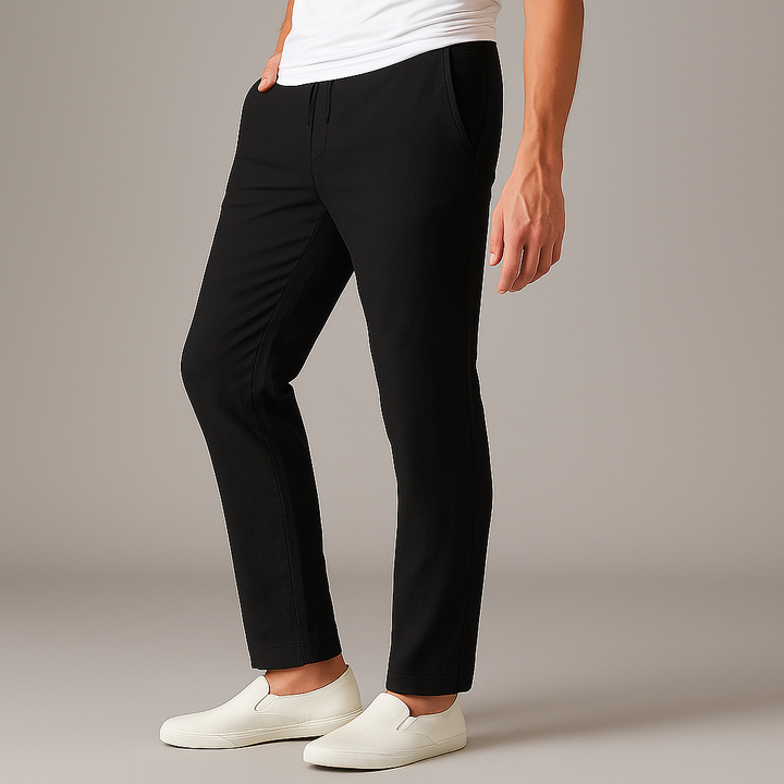 Men's linen casual trousers with breathable drawstring fit
