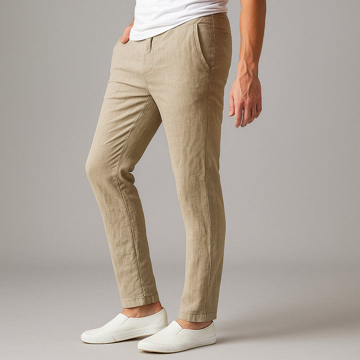 Men's Linen Casual Trousers | Lightweight Breathable Comfort Fit 4