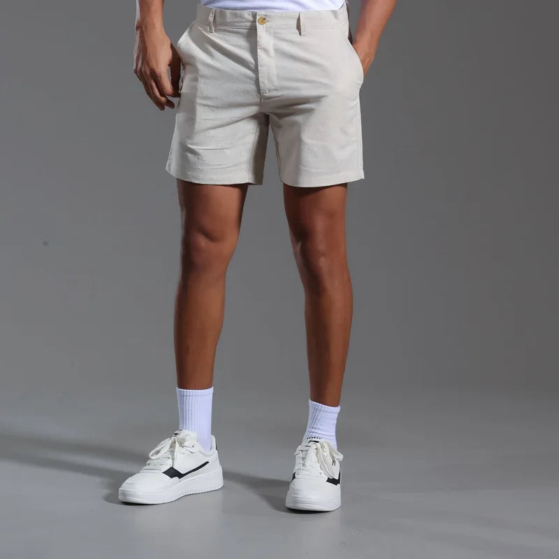 Men's Linen Cotton Blend Shorts | Lightweight Breathable Summer Essential