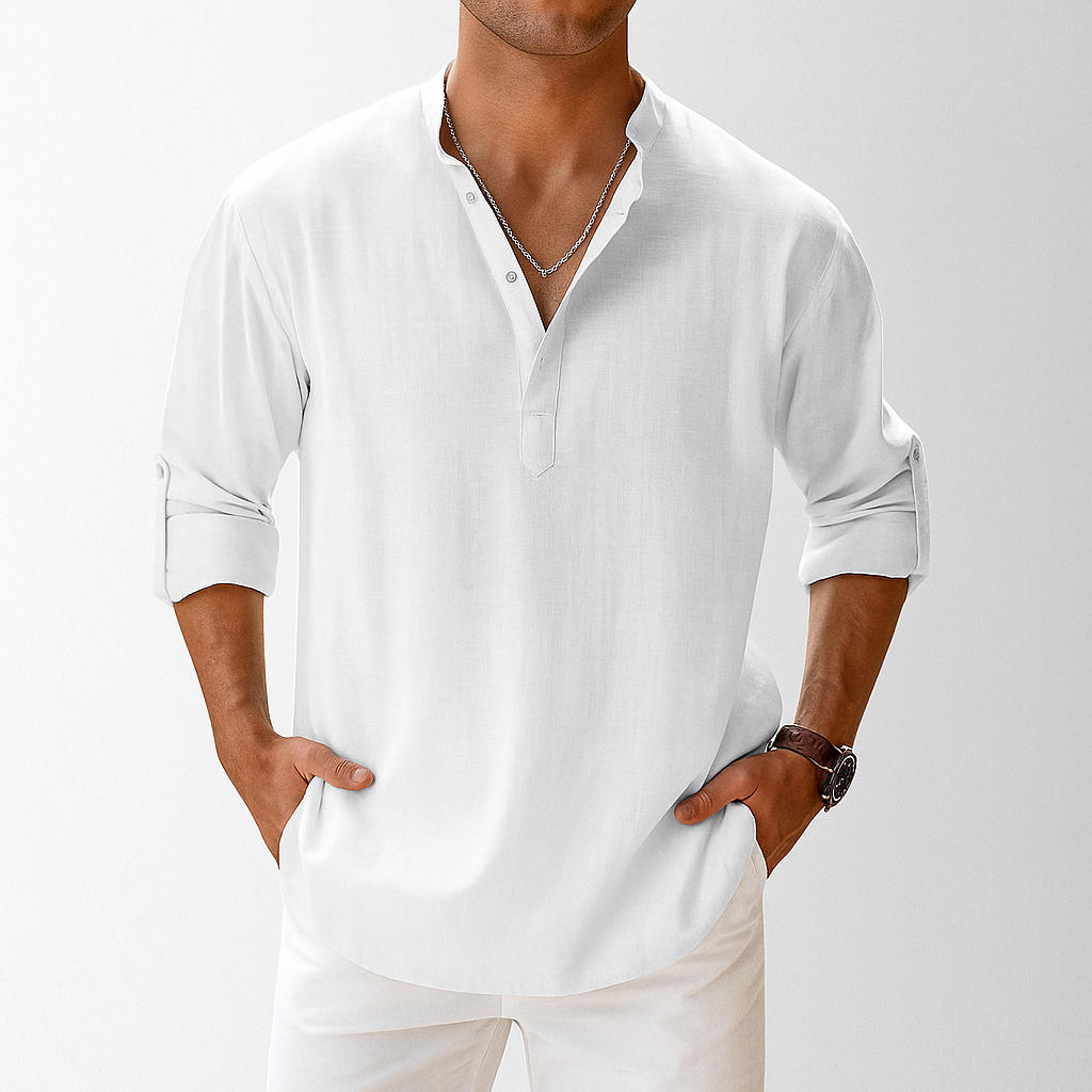 Men's Linen Popover Shirt | Breathable Summer Essential 2