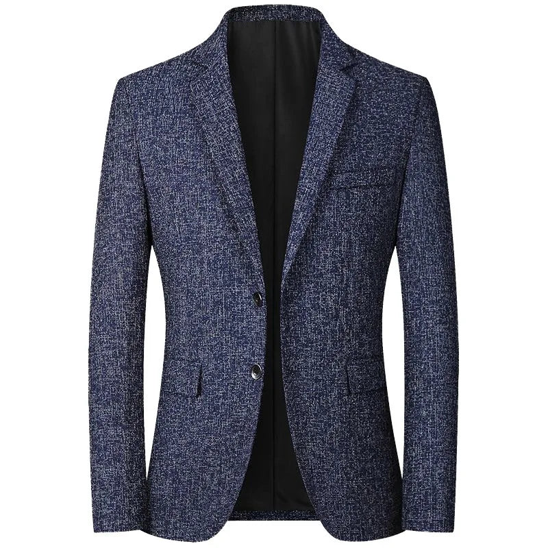Men's lightweight linen suit jacket with breathable lined structure
