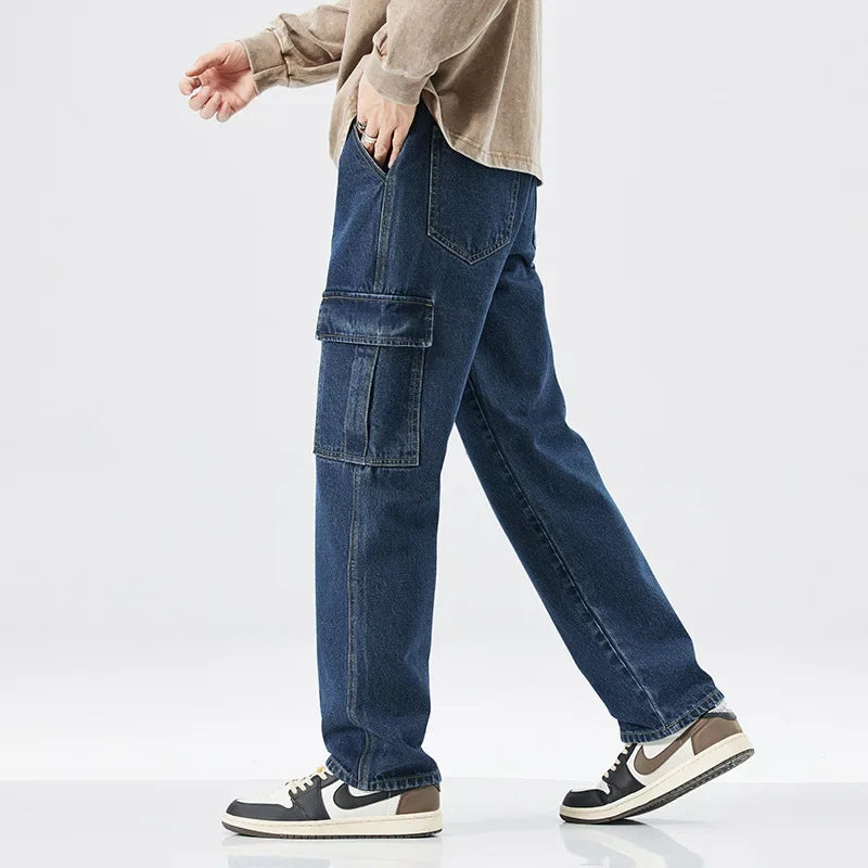 Men's Loose Straight Leg Denim Jeans | Trendy Casual Fashion Pants