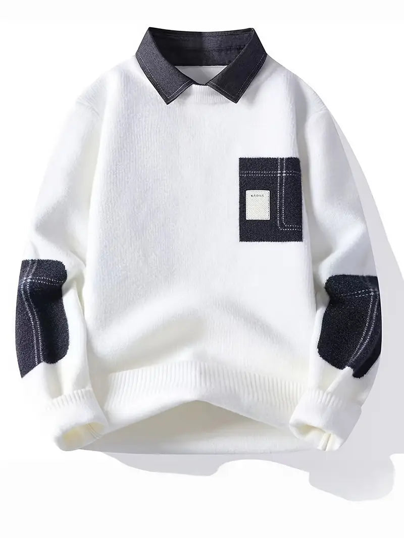 Men's Merino Knit Denim Shirt | Vintage-Inspired Tailored Comfort 2