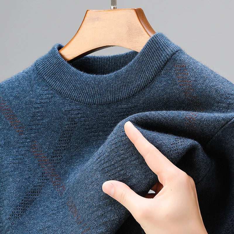 Men's Merino Wool Blend Sweater | Lightweight Cozy Winter Essential 1