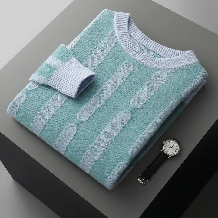 Men's Merino Wool Crewneck Sweater | Lightweight Structured Winter Essential 0