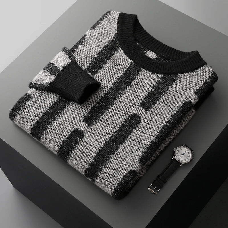 Men's Merino Wool Crewneck Sweater | Lightweight Structured Winter Essential 1