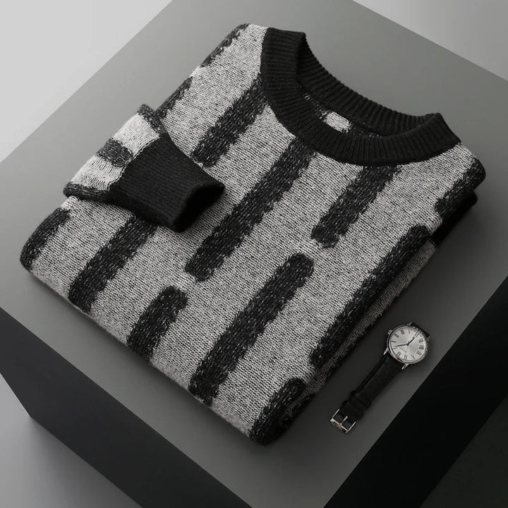 Men's Merino Wool Crewneck Sweater | Lightweight Structured Winter Essential 1