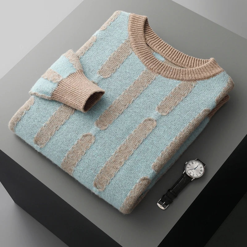 Men's Merino Wool Crewneck Sweater | Lightweight Structured Winter Essential 5