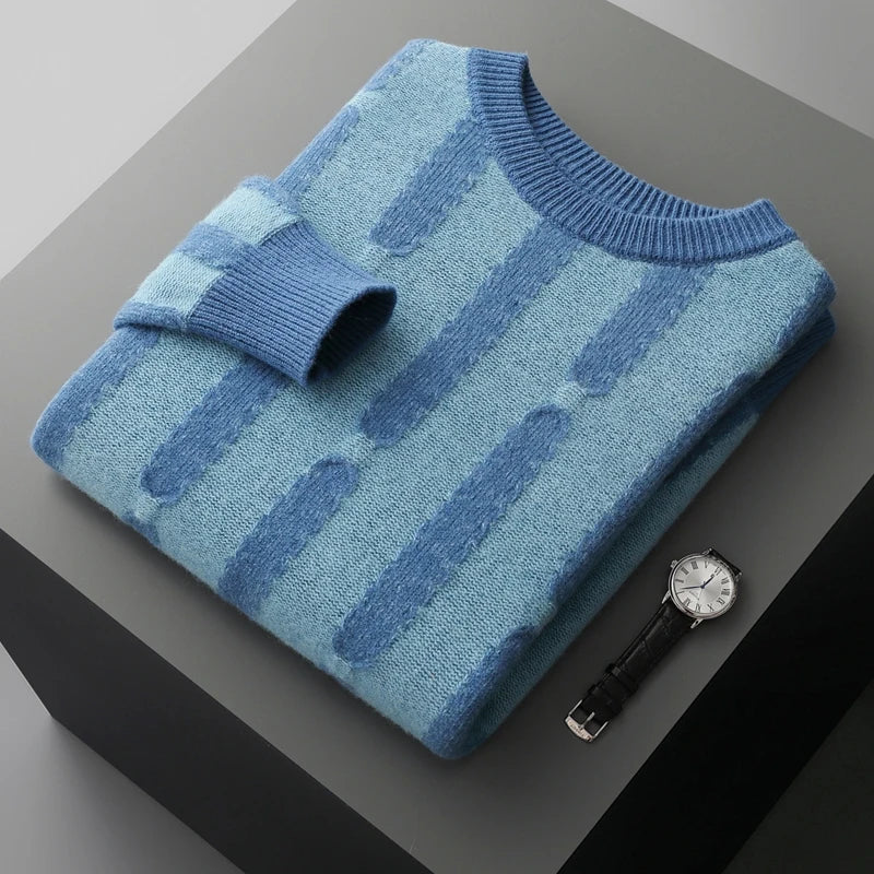 Men's Merino Wool Crewneck Sweater | Lightweight Structured Winter Essential 6