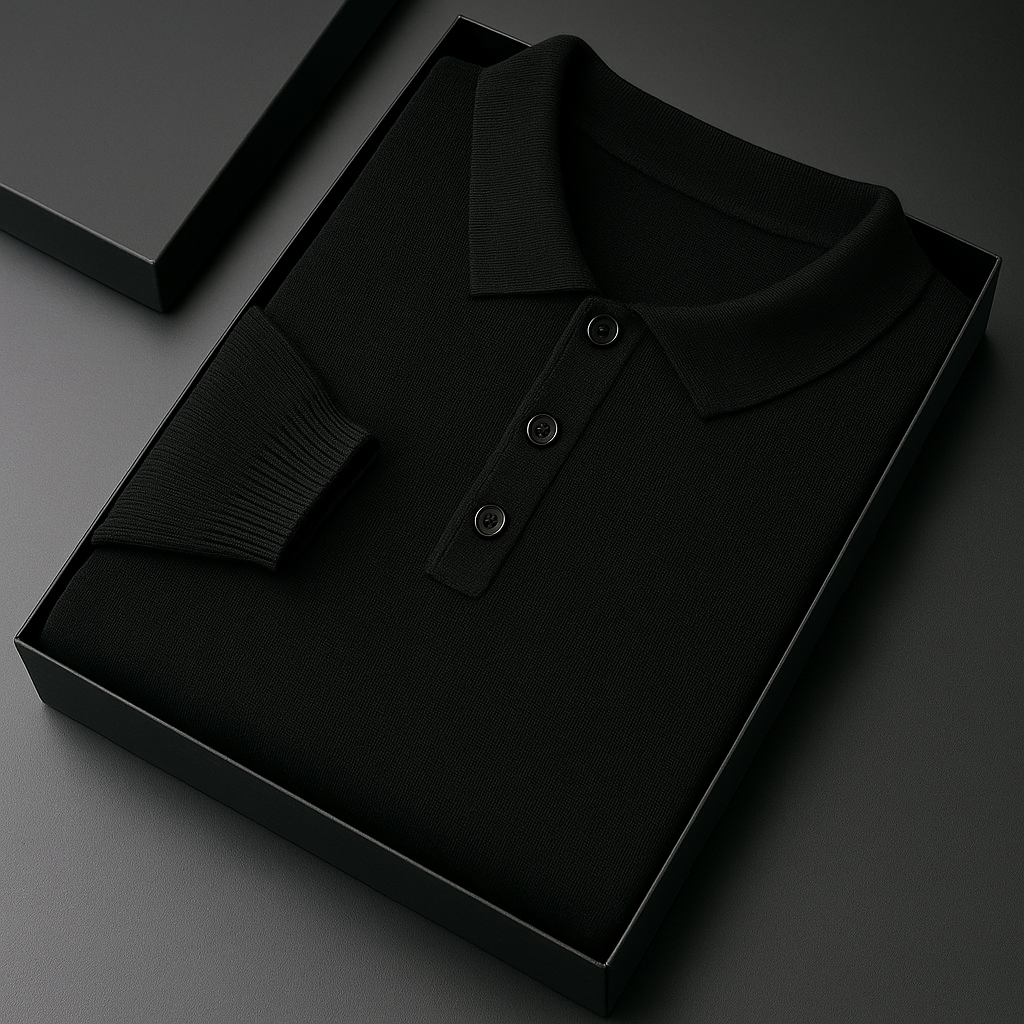 Men's Merino Wool Long Sleeve Polo Shirt | Tailored Soft Comfort Design 5