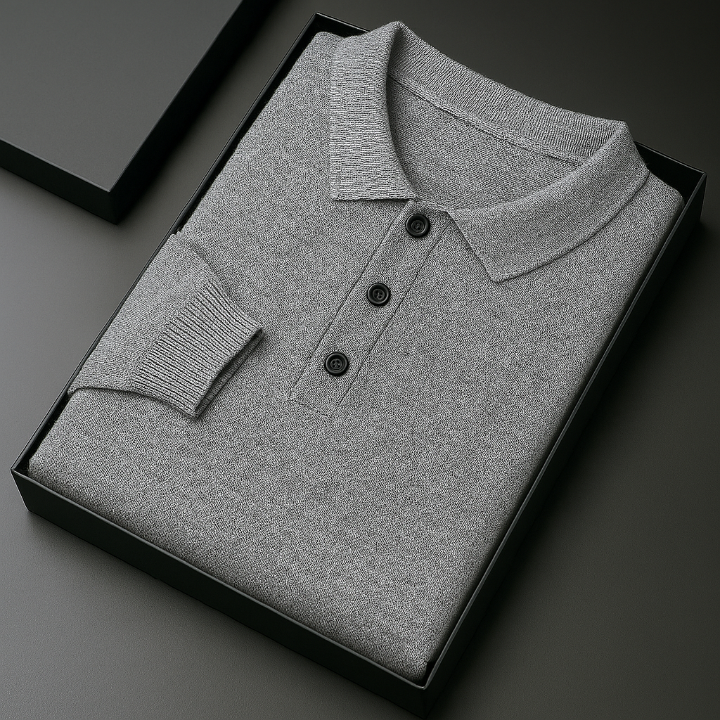 Men's Merino Wool Long Sleeve Polo Shirt | Tailored Soft Comfort Design 7