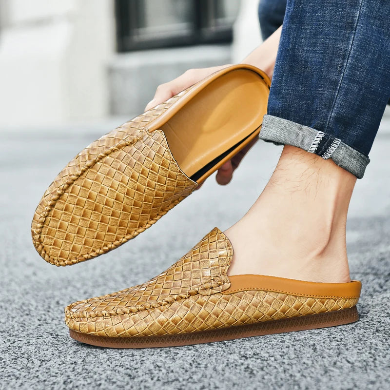Men's Natural Leather Loafers | Stylish Casual Summer Shoes