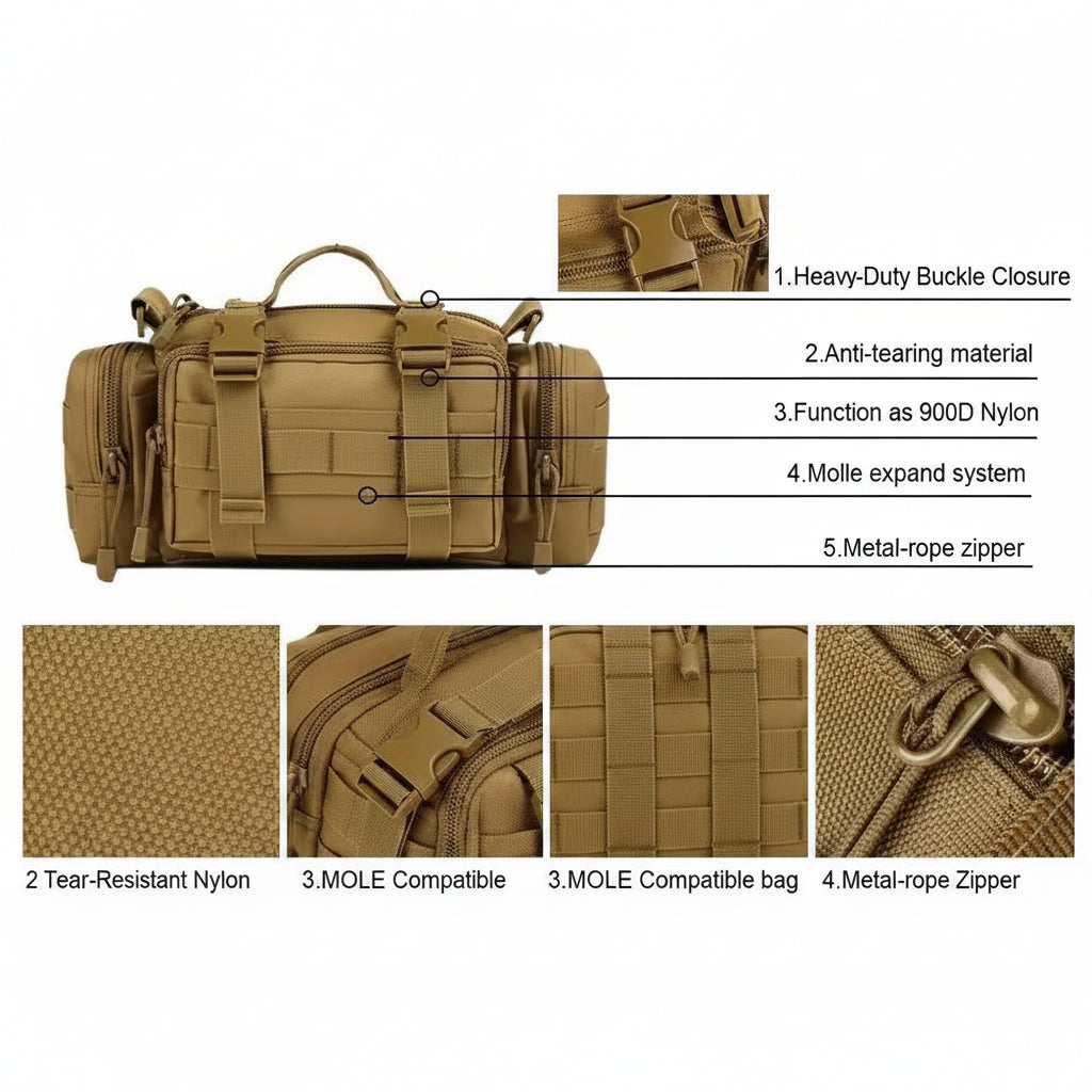Men's Nylon Crossbody Bag | Durable Outdoor Adventure Essential | Versatile Travel Companion 4