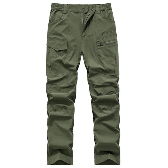 Men's waterproof nylon cargo hiking pants with multi-pocket design