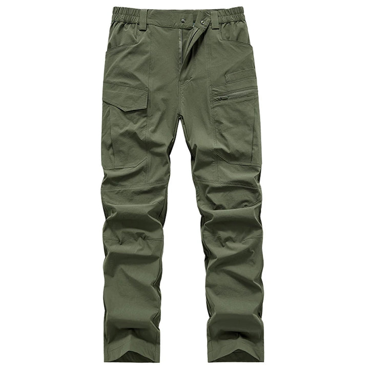 Men's waterproof nylon cargo hiking pants with multi-pocket design