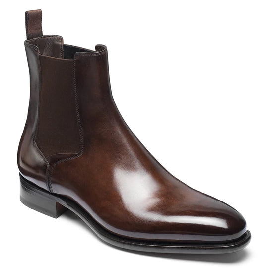 Men's PU Chelsea boots with clean ankle shape and elastic side panels