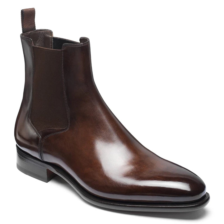 Men's PU Chelsea boots with clean ankle shape and elastic side panels