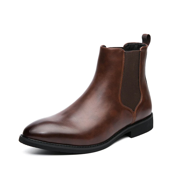 Men's PU Brown Chelsea Boots | Tailored Classic Ankle Style 7
