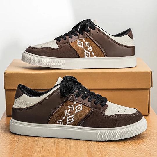Men's lightweight PU low-top shoes with breathable anti-slip sole