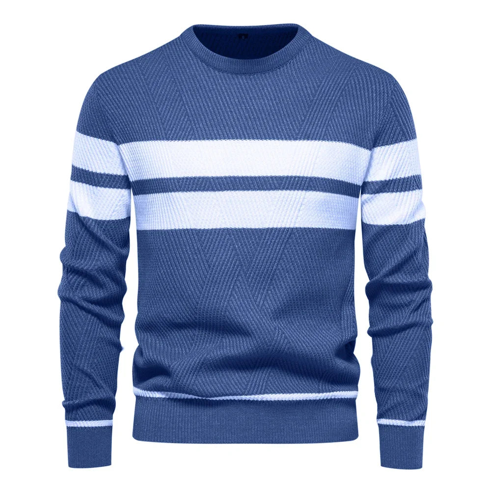 Men's Patchwork Pullover Sweater | Stylish Warm Autumn Essential 13
