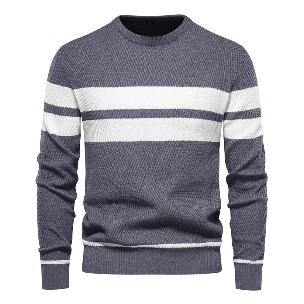 Men's Patchwork Pullover Sweater | Stylish Warm Autumn Essential 8