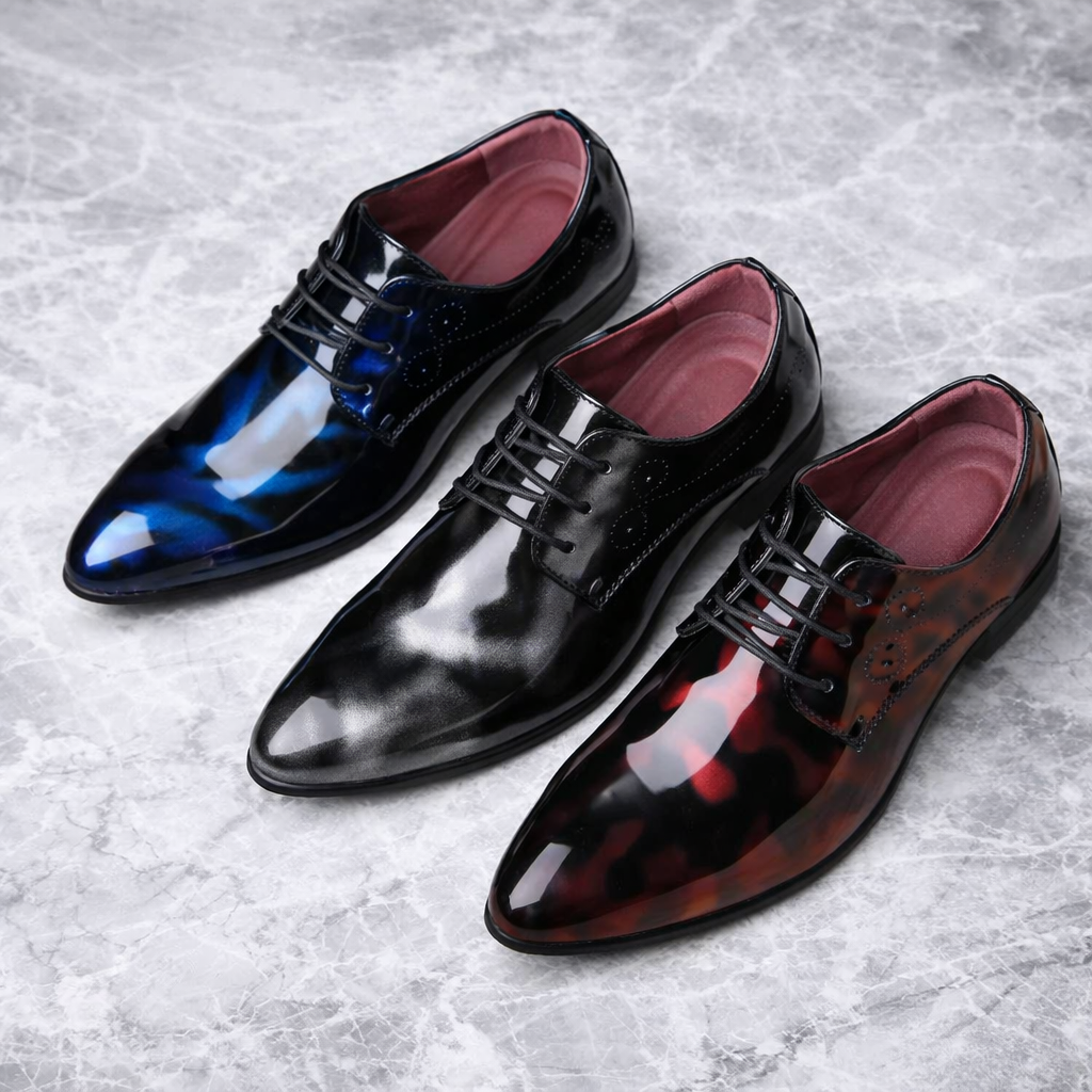 Men's Patent Leather Shoes | Structured Comfort Design 4