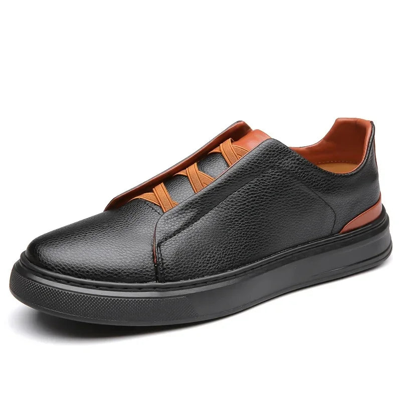 Men's Pebbled Leather Dress Shoes | Structured Comfort Design 0