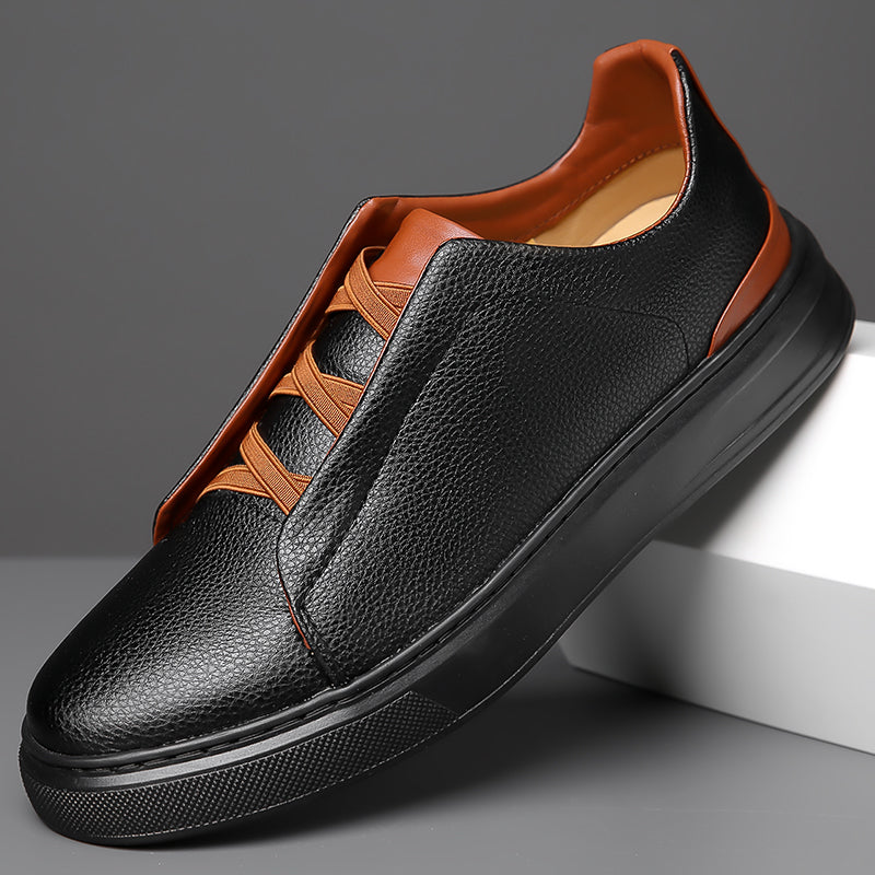 Men's Pebbled Leather Dress Shoes | Structured Comfort Design 1