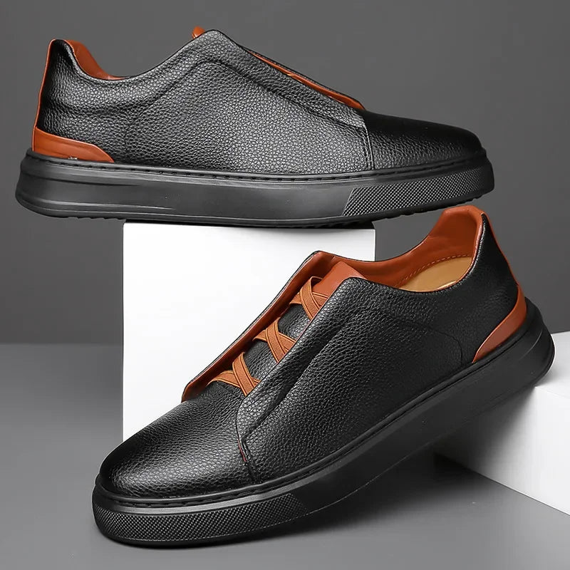 Men's Pebbled Leather Dress Shoes | Structured Comfort Design 2