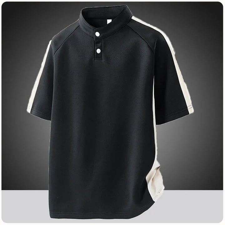 Men's plus-size cotton polo shirt with breathable summer fit