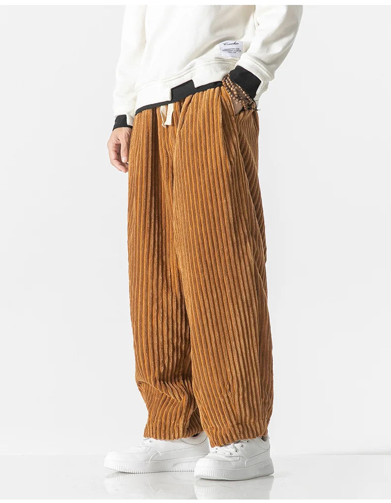 Men's Plush Ribbed Corduroy Sweatpants | Soft Touch Everyday Comfort 1