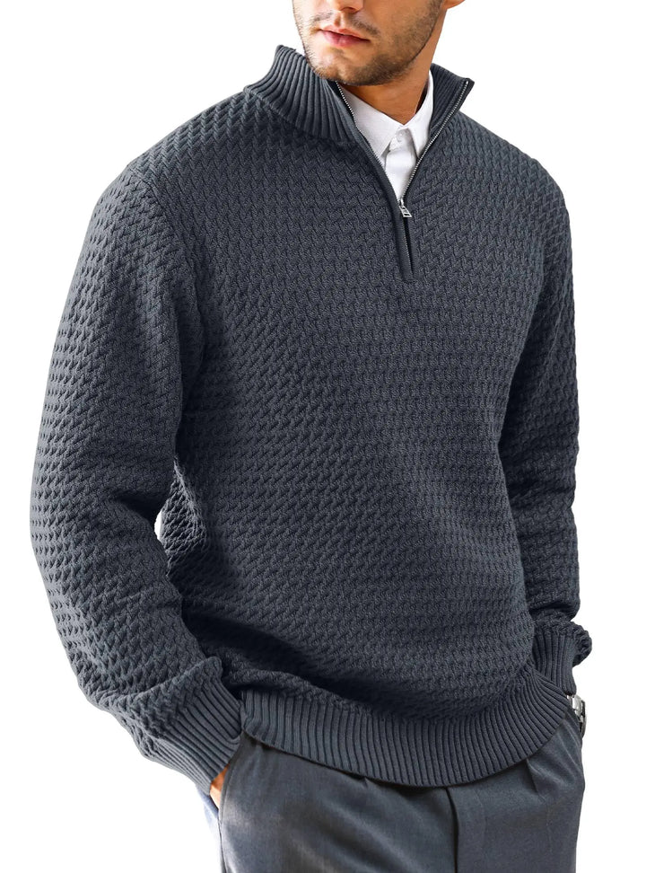 Men's Polyester Half-Zip Sweater | Classic Stylish Comfort Fit