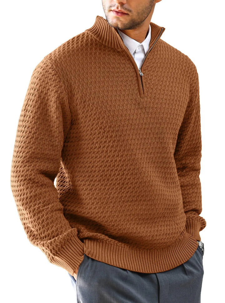 Men's Polyester Half-Zip Sweater | Classic Stylish Comfort Fit
