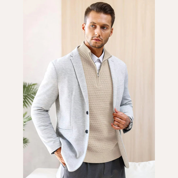 Men's Polyester Half-Zip Sweater | Classic Stylish Comfort Fit