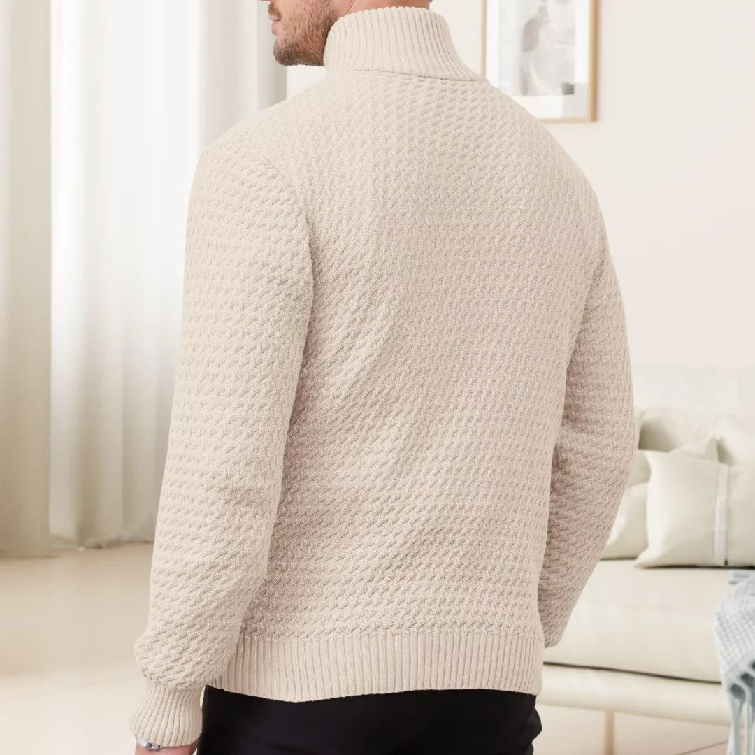 Men's Polyester Half-Zip Sweater | Classic Stylish Comfort Fit