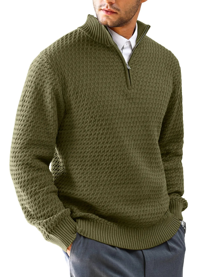 Men's Polyester Half-Zip Sweater | Classic Stylish Comfort Fit