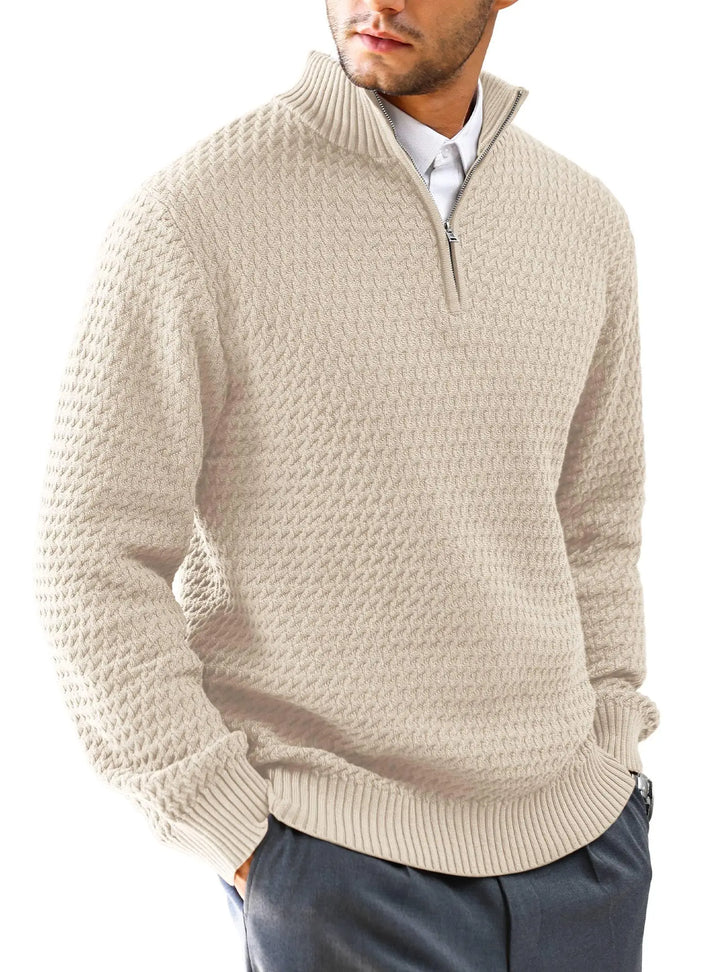 Men's Polyester Half-Zip Sweater | Classic Stylish Comfort Fit