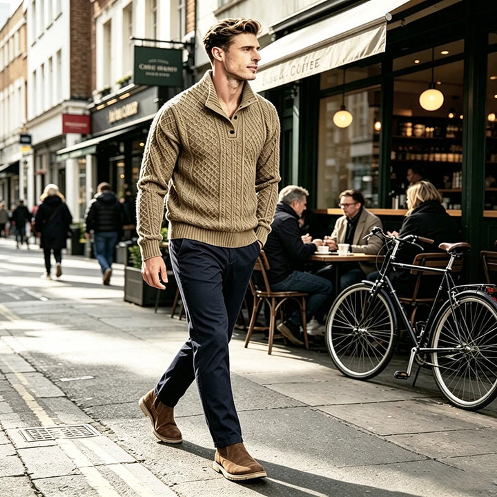 Men's Polyester Jacquard Henley Shirt | Soft Breathable Everyday Essential 2