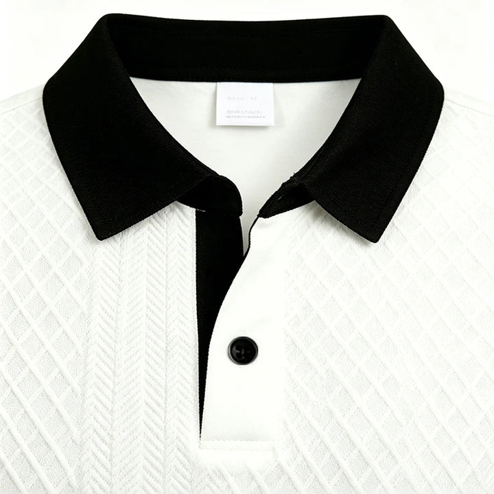 Men's Polyester Jacquard Knit Polo Shirt | Soft Breathable Summer Essential 3