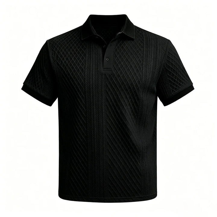 Men's Polyester Jacquard Knit Polo Shirt | Soft Breathable Summer Essential 6