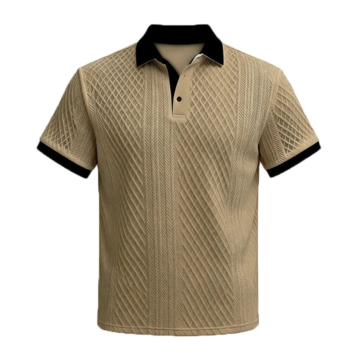 Men's Polyester Jacquard Knit Polo Shirt | Soft Breathable Summer Essential 7